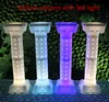 Design de luxo decoração de casamento Centerpieces LED Roman Coluna ROUGA ROAD CITY FOY APROPS PILARES 4 PCS