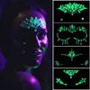 NXY Temporary Tattoo New Edm Face Sticker Diamond Halloween Ghost Luminous Crystal Eyebrow Sticke 0330