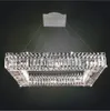Modern lyxig tak ljuskrona för vardagsrum stora ring/fyrkantiga hemljusarmaturer Chrome Cristal inomhuslampa