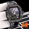 2022 A21j Automatic Mens Watch PVD Steel Big Date Skeleton Dial Yellow Black Gray Camouflage Rubber Strap Super Edition 5 Styles Puretime01 E140-11-03B2