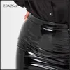 Svart latex läder mini kjol kvinna sexig hög midja pvc s kort kontor dam pu skinny penna bodycon clubwear anpassade 220322