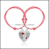 Braccialetti con ciondoli Gioielli 2 pezzi / set Braccialetti di moda per le donne Sorelle Cuore in acciaio inossidabile Due Haes Braccialetti accoppiati Regali Drop Delivery 2021 I