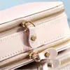 Travel Jewelry Case Small Jewelry Box PU Leather Portable Storage Organizer Double Zipper Display Boxes for Rings Earrings Bracelets Necklace