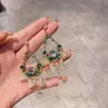 2022 corée vert muguet fleur boucles d'oreilles style bohème haut de gamme rétro oreille bijoux pour femmes