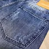 Роскошная дизайнер для мужчин летняя мода Baofushen Jeans Men's Fashion Brand Broken Hole Bearting Little Little Feats Long Long