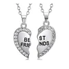 Alliage Personnalisé Coeur Pendentif Charme Colliers Je T'aime Amis Bijoux Collier D'amitié Pour Ami Adolescentes Filles Sœurs Cadeau D'anniversaire