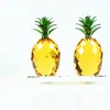 Decorative Objects & Figurines Crystal Crafts Yellow Pineapple Glass Paperweight Fengshui Figurine Quartz Ornaments Home Decoration Christma