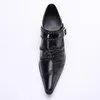 Chaînes Business Robes Chaussures pour hommes Véritable cuir talons hauts pointés Points