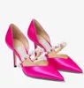 Popular Brands Aurelie Women Sandals Shoes Patent Leather Pointed Toe Lady Sexy Summer Pumps Pearl Embellishment High Heels