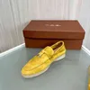 Designer-Suede Leather Mens Loro Walk Shoes Luxury Sneakers Nubuck Lock Designer Flats Slip-on Dress Shoe Large 220714