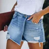 Джинсовые шорты джинсы Женские шорты разорванные сплошной цвето