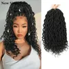 New Shanghair 18" Goddess Locs Crochet Hair Curly Faux Locks Hair 24strands/pack for Black Women Pre Looped BS12