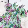 Summer Kids Girls Szybki Szyfry Fashion Bak Baby Girl Flowers Drukuj Druk Dzieci Tutu Birthday Clothing247Q6954174