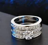 18K pläterade guldkedjor Mikroinlagd vikbar vinddräktkombination Lab Diamond Wedding Ring