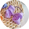 2022 NEW 30pcs 31INCH Gingham Ribbon Hair Bow Clips OR ELASTIC RUBBER Plaid Bows For Baby Girl Accessories7838533