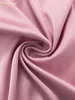 Clacive roze satijnen hoge taille broek set vrouwen elegant blouse shirt met lange mouwen tweedelige pants set casual wide been broek pak 220511
