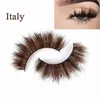 Valse wimpers Zwart/bruin haar 3d Mink Lashes Amberkleurig Natuurlijk Lang Pluizig Individueel Dramatisch Regenboog Make-upFalse