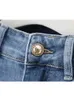 Épissage de bouton de poêt de style ethnique jeans pour femmes Nouvelles pantalons de cigarette mince rétro polyvalent neuvième pantalon denim pantalon femelle T220728