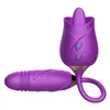 لعبة Vibrator Sex Toy Massager V-001 Women Toys 2 in 1 Clitoral y New Dildo Thrusting Tonching Wand Ual with Rose Sucking 5OI5