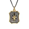 Chaînes Collier Femme Zircon Micro-Incrusté Deux Couleurs Placage Pendentif Huit Étoiles Cuivre Pistolet Plaqué Noir Boîte Chaîne Clavicule AccessoiresC