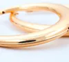 Trendy Big Hoop Earrings 18K Gold Plated 2.5inch Elegant Larger Size DJ Nightclub Fashion Costume Women Earrings Jewelry