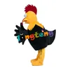 Costume da boneca de mascote M1105 feitos à mão do brinquedo vermelho frango preto de frango recheado mascote animal para adultos