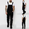 Herrbyxor Kleidung 2022 Ankomst Mens Pocket Jeans totalt Jumpsuit Streetwear Suspender Drop 20