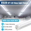 Jezige T8 LED -buisverlichting Dural Row 90W Frosted Cover Cold White Integrated Tubes Light Garage Office Bollen