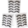 5 paires de cils naturels légers Faux 3D vison cils doux vaporeux moelleux Faux cils Extension sans cruauté réutilisation beaucoup de maquillage de cils