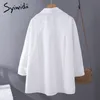 Syiwidii, blusas para mujer, blusas de oficina de algodón para mujer, camisetas de talla grande de gran tamaño, rosa, blanco, azul, manga larga, camisas de moda coreana de primavera 220315