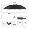 Lumière LED Parapluie Entièrement Automatique Pliant Portable Imperméable Coupe-Vent Élargi Fort Durable Parasol à Angle Réglable 220426