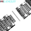 Solid Mesh Stainless Steel Watch Band Bracelets 18mm/20mm/22mm/24mm Straps Deployment Buckle Brushed/Polished Strap 220507