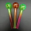 Boule OD 25mm Verre Brûleur À Huile Tuyau Gradient Couleurs Épais Pyrex Verre Eau Bong Tube Nail Pipes