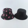 Berets 2022 Panama Bucket Hat Hat Summer Sun Hats for Women Men Flamingo Bird Print Fisherman Bob Fishing Cap