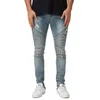 Herrenjeans Herren Motorrad Biker Stretch Ripped Destroyed BleistiftjeansHerren Heat22