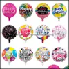 Party Favor Event Supplies Festive Home Garden 18 Inch Aluminium Foil Balloon Happy Birthday Round Ballons Uppblåsbara Airballoon Kids Toys