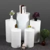 white gold color Round Cylinder Pedestal Display Art Decor Cake Rack Plinths Pillars for DIY Wedding Party Decorations Holiday