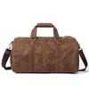 Duffel Bags Men Crazy Horse Horse Leather Travel Bag Vintage Big Genuine Carry On Luggage Weekend Bagduffel de ombro grande