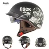 Retro Harley Brim Motorradhelm mit Windspiegel Half Face Motorrad Crash Moto Helm Casco