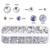 Decorações de arte na unha MultiSize shinestones 3D Crystal Ab Clear Diy Silver Rivet Rhinestone Akcesoria do Paznokcinail STAC226274060