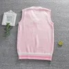 Kläder sätter japansk söt tjej rosa jk tröjor stickade väst s-xxl broderypattern skol uniform brittisk stil elever topsclothing cl