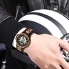 腕時計メンズウッドウォッチファッションソリッドスケルトン木製ストラップ自動メカニカルレロジオマスキュリノウリストウォッチ