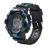 Högkvalitativ klocka män Fashion LED Digitalt alarm Datum Gummi Army Watch Vattentät Sport Armbandsur Ny lyxig valentingåva