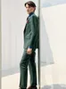 Men's Suits Men's & Blazers Men Prom Suit Set Slim Fit 2022 Summer Thin Luxury Green Jacket Blazer Vest Pant Wedding Groom Wear Father