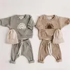 Fashion Kids Clothes Set Toddler Baby Boy Girl Pattern Casual Tops + Child Loose Trousers 2pcs Designer Clothing Outfit 220507