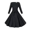 Оптово-женщины Pinup старинные ретро рокабилли клубное платье плюс размер вечеринки платья длинные три четверти рукава черное мяч платье платье