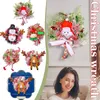 Decorative Flowers & Wreaths Christmas Wreath For Front Door Handcrafted Santa Snowman Elk Decoration U6W5Decorative