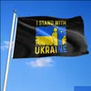 Oekra￯ne vlag met messing grommetsWe I stand vrede Oekra￯ense blauwe gele indoor buiten vlaggen banners bord (3x5 ft) polyester druppel levering