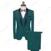 Costumes pour hommes Blazers Thorndike haut de gamme hommes costume noir col costume mâle mariage 220823