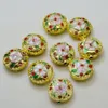 10pcs Cloisonne Filigrana 15mm Oblato Floreale Perline Whoesale Artigianato Rame Smalto Perline Etniche Accessori Creazione di Gioielli FAI DA TE